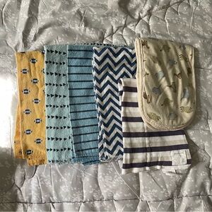 Set of 6 Baby Boy Burp Cloths